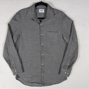 No Nationality NNO7 Errico Twill Button Up Shirt Men's Medium Gray Long Sleeve‎